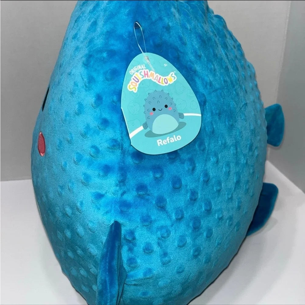Squishmallows Blue Plush Fish with Chubby Body and Gentle Smile